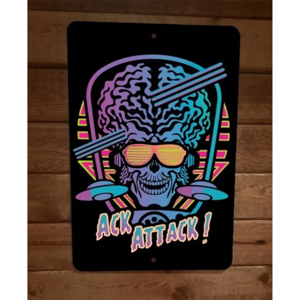 Ack Attack Mars Alien Movie 8x12 Metal Wall Poster